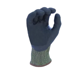 18 Gauge HDPE shell, Black Polyurethane palm coated, Reinforced Thumb Crotch, ANSI A2, Touchscreen compatible