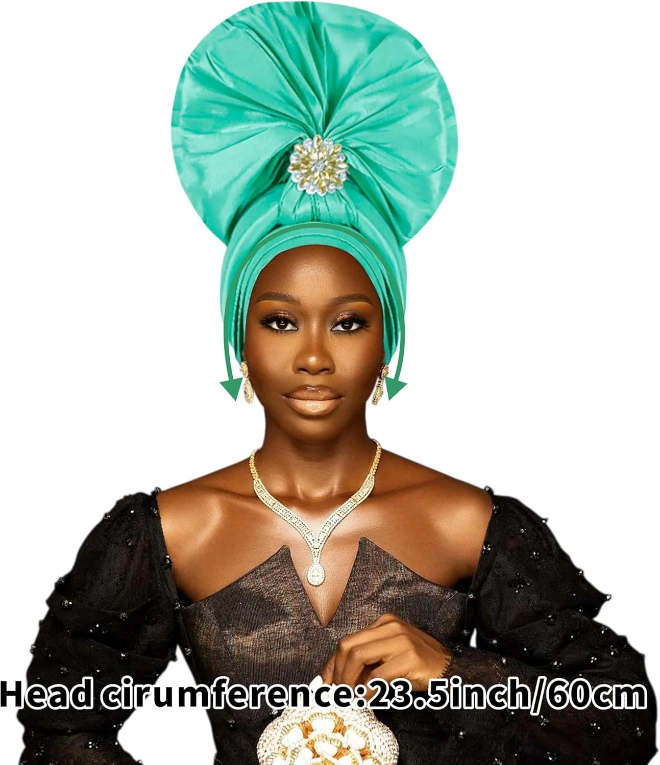 Auto Gele African Head Tie of Nigeria ASO Oke Headwraps Hat Turban Wedding Party Handmade Elegant Hair Wear Cap for Women