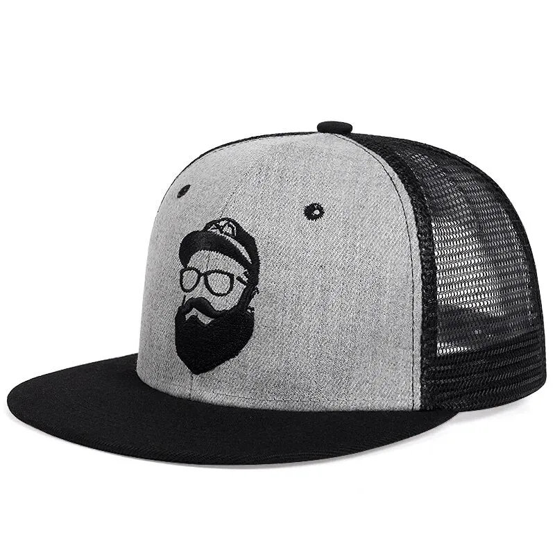 Bearded Bro Trucker Hat  - Fushia