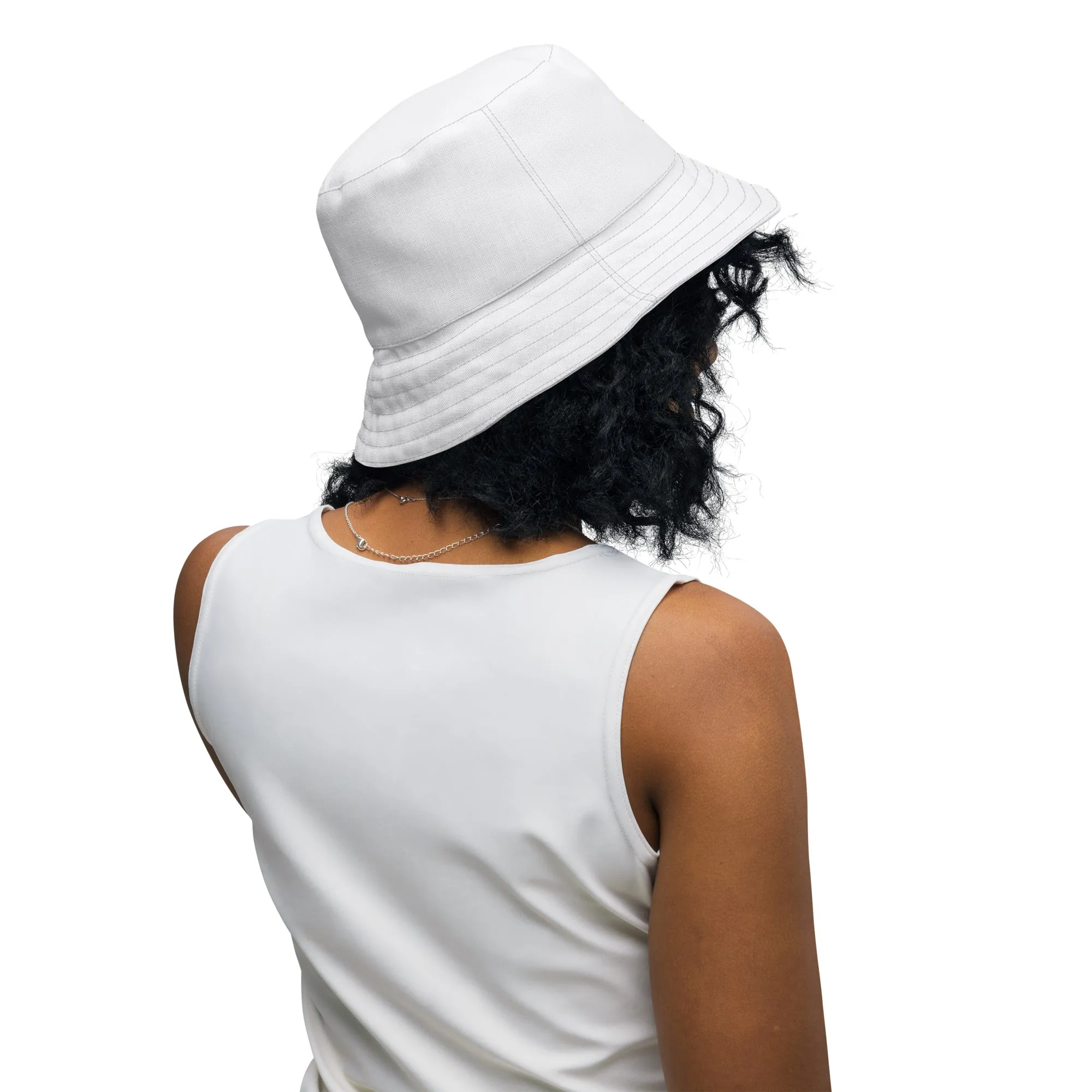 Black and White Reversible bucket hat, Forever Nauti summer bucket boating hat