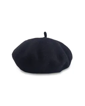 BLACK BERET CAP