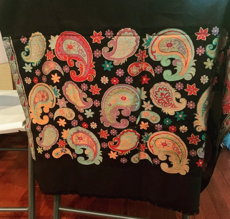Black Shawl, Black Floral Shawl