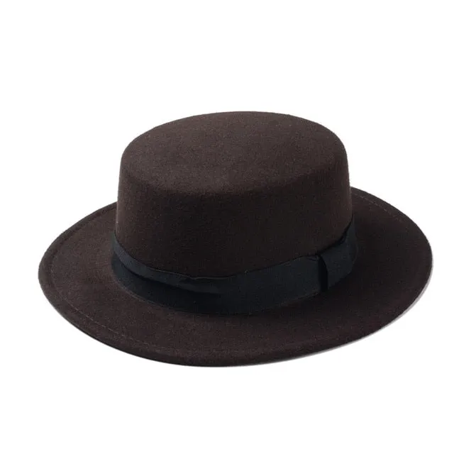 Boater Flat Top Hat
