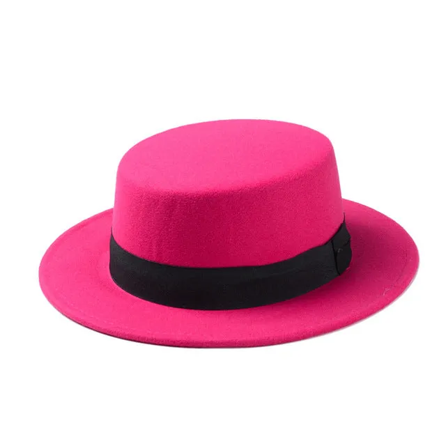 Boater Flat Top Hat