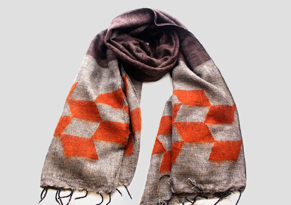 Brown Butta Woolen Shawl from Nepal