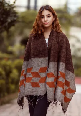 Brown Butta Woolen Shawl from Nepal