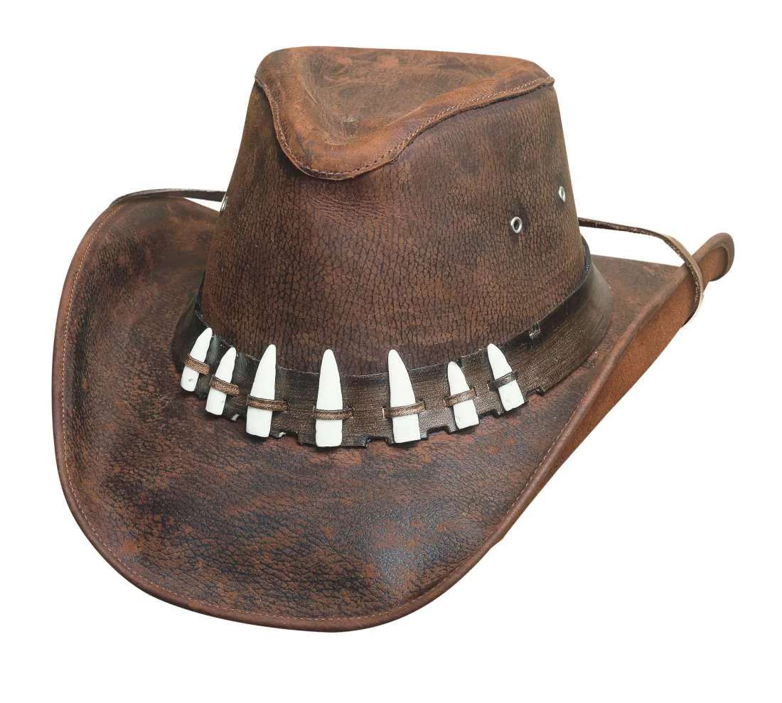 Bullhide Spiffy Leather Outback Cowboy Hat