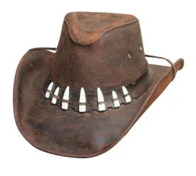 Bullhide Spiffy Leather Outback Cowboy Hat