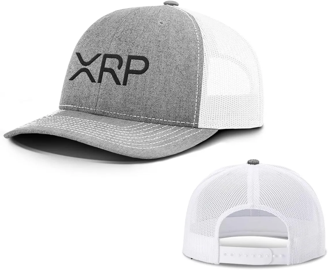 BustedTees XRP Back Mesh Hat Casual Wear Crypto Baseball Cap for Mens & Womens Breathable Mesh Adjustable Snapback Strap