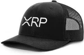 BustedTees XRP Back Mesh Hat Casual Wear Crypto Baseball Cap for Mens & Womens Breathable Mesh Adjustable Snapback Strap