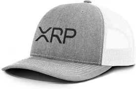 BustedTees XRP Back Mesh Hat Casual Wear Crypto Baseball Cap for Mens & Womens Breathable Mesh Adjustable Snapback Strap