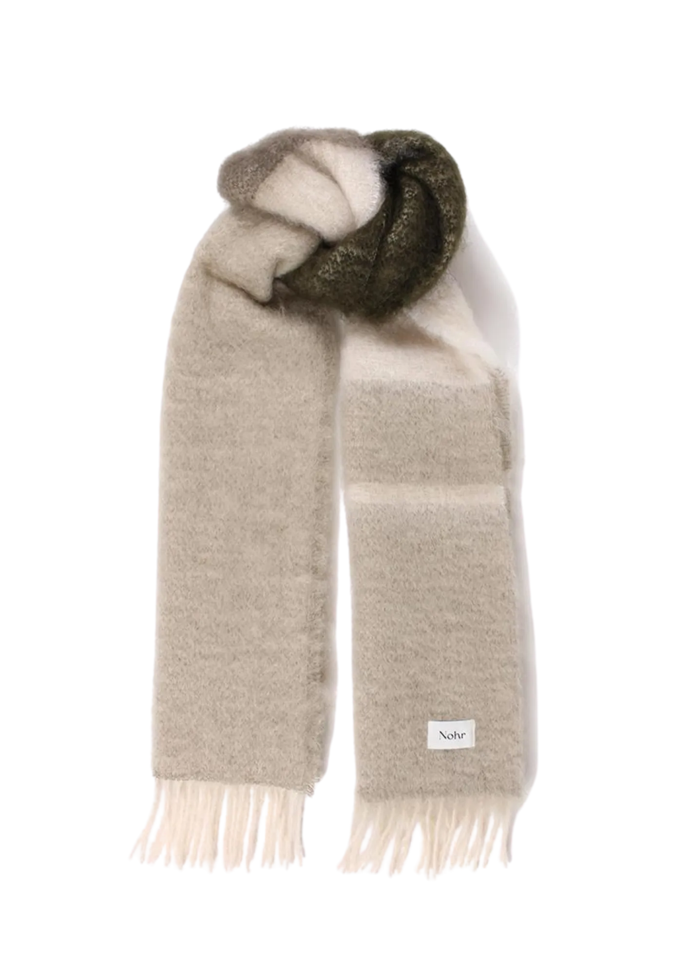 Camilla Fluffy Mohair Scarf - Olive