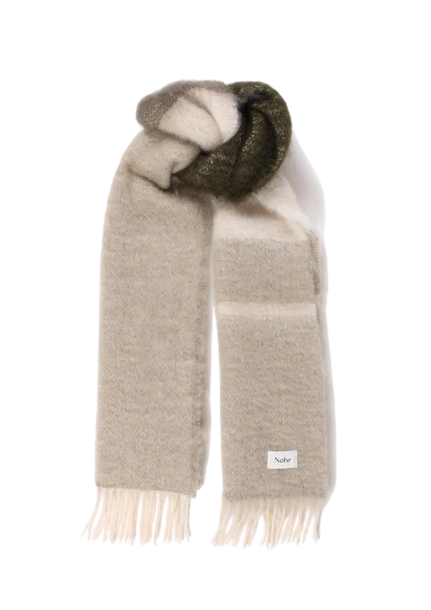 Camilla Fluffy Mohair Scarf - Olive