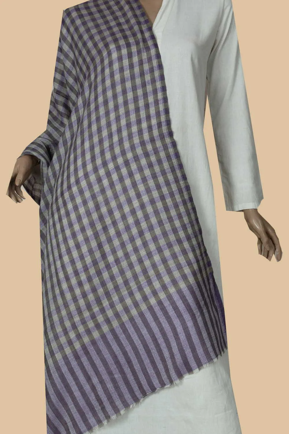 Checkered Design Kashmir Woolen Stole