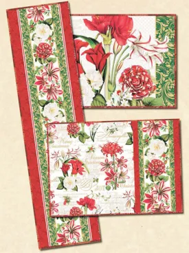 Christmas Tabletop Elegance Reversible Placemats, Table Scarf & Napkins Pattern HHQ-7474 - Paper Pattern
