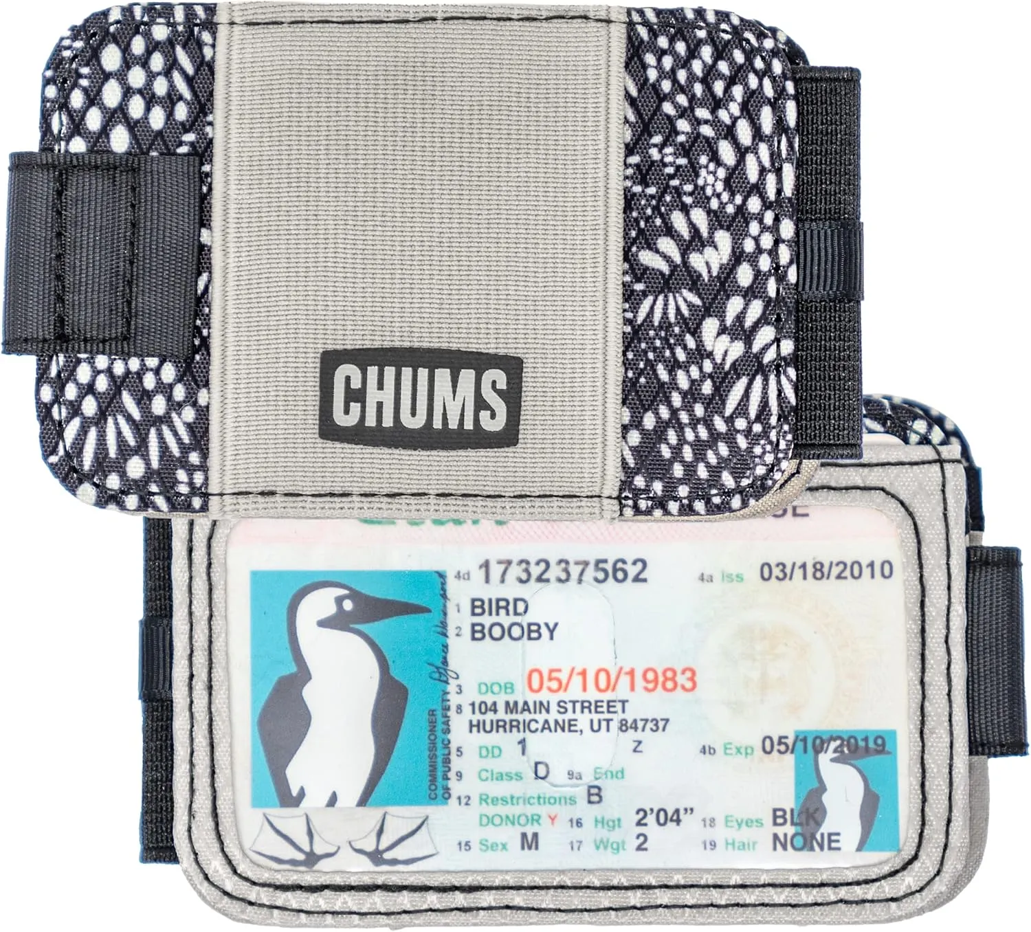 Chums Bandit Bi-Fold Wallet  Slim RFID Wallet for Men & Women, Reversible Card, ID & Money Holder (Black/Grey Abstract)