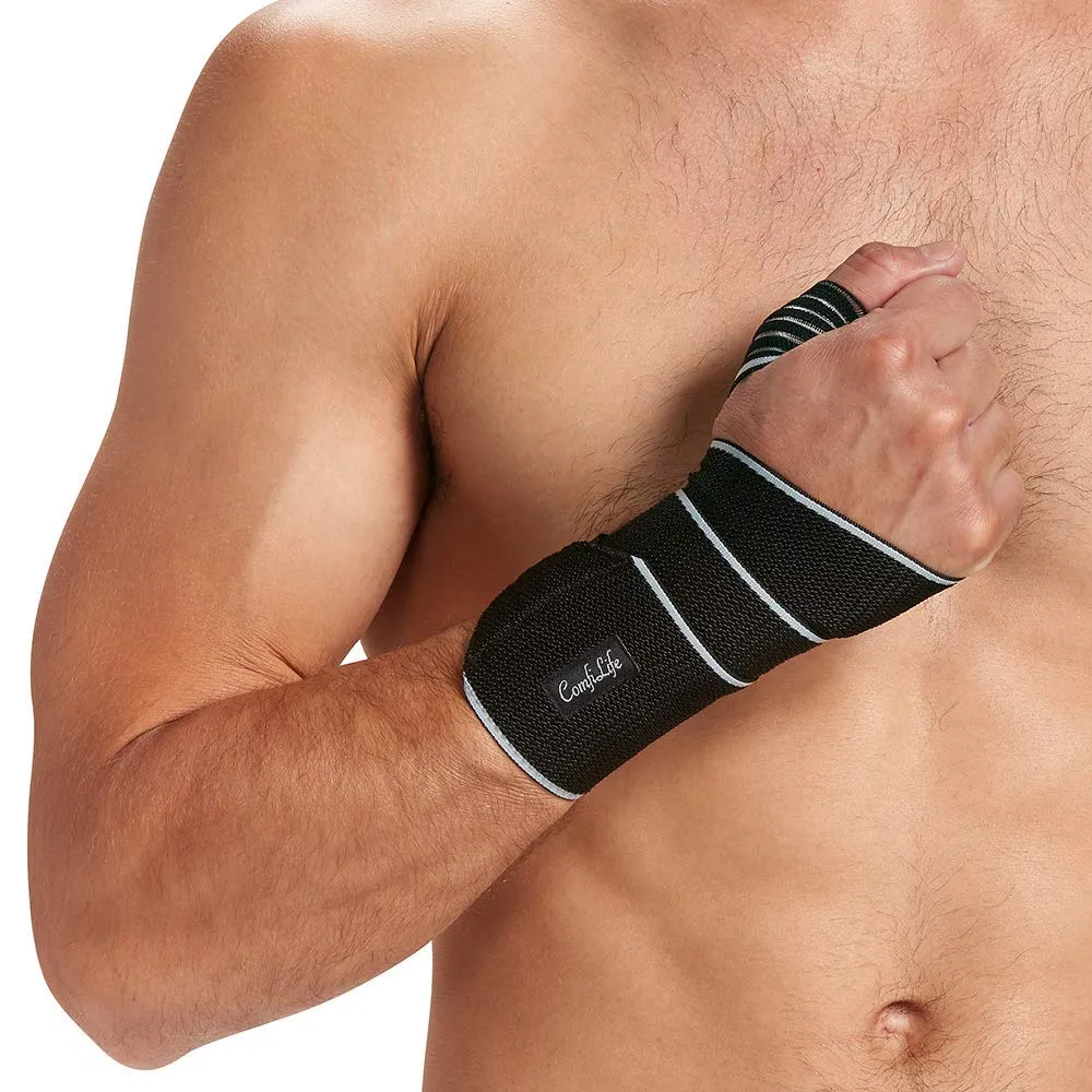 ComfiLife Wrist Brace  Adjustable Compression Wrist Support Wrap  Carpal Tunnel Wrist Brace  Wrist Wraps for Minor Sprains, Workout, Weightlifting, Sleeping, Tendonitis, Arthritis  Fits Both Hands