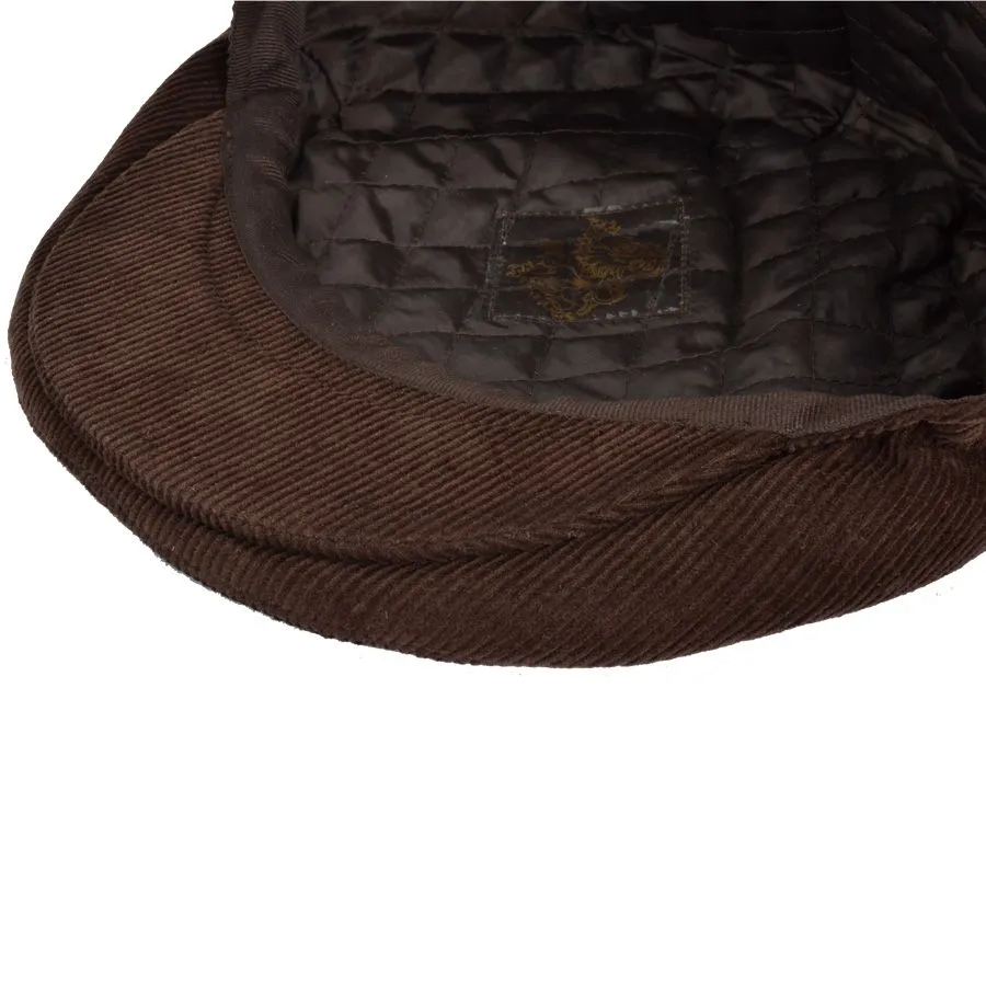 Corduroy Flat Cap - Brown
