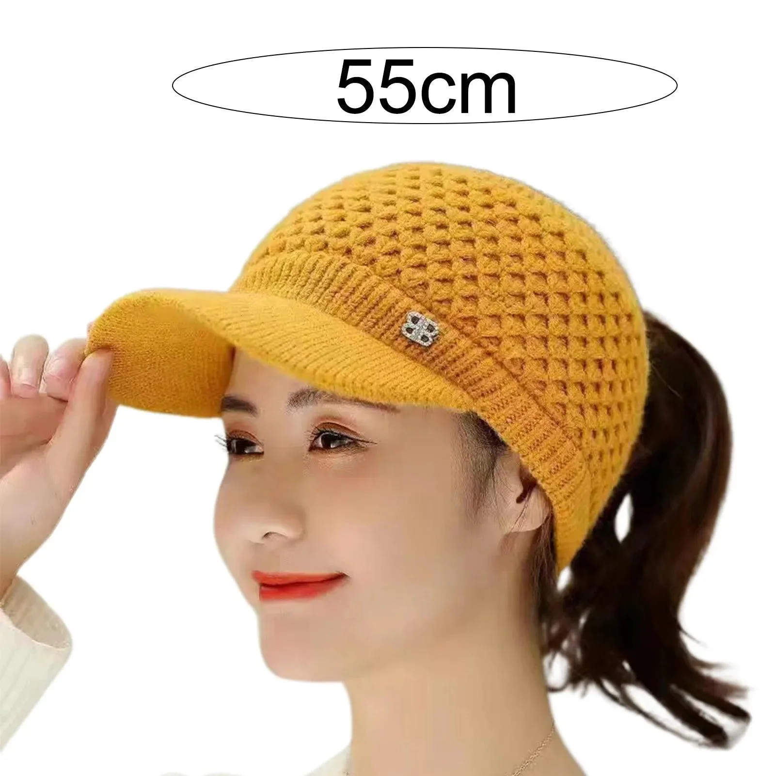 Cozy Fashion Winter Thermal Ladies Knit Cap Solid Color Ladies Hat