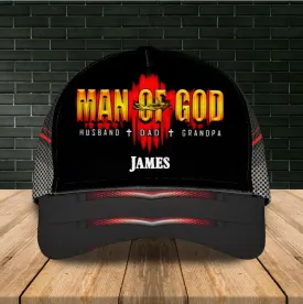 Customized Father Cap, Man of God Husband Dad Papa 3D Classic Cap for Him