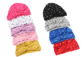 Cute Baby Summer Cap/Bandana in Polka Dots ( Pack Of 5 )