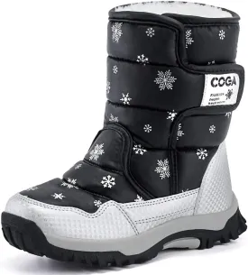 DADAWEN Girls Boys Snow Boots Winter Outdoor Waterproof Slip Resistant Cold Weather Shoes (Toddler/Little Kid/Big Kid)
