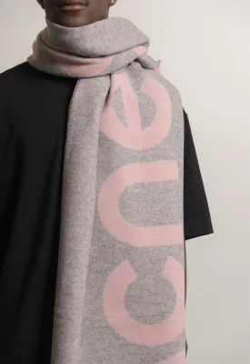 Double-Faced Wool Scarf Pink/Grey SCAR000114