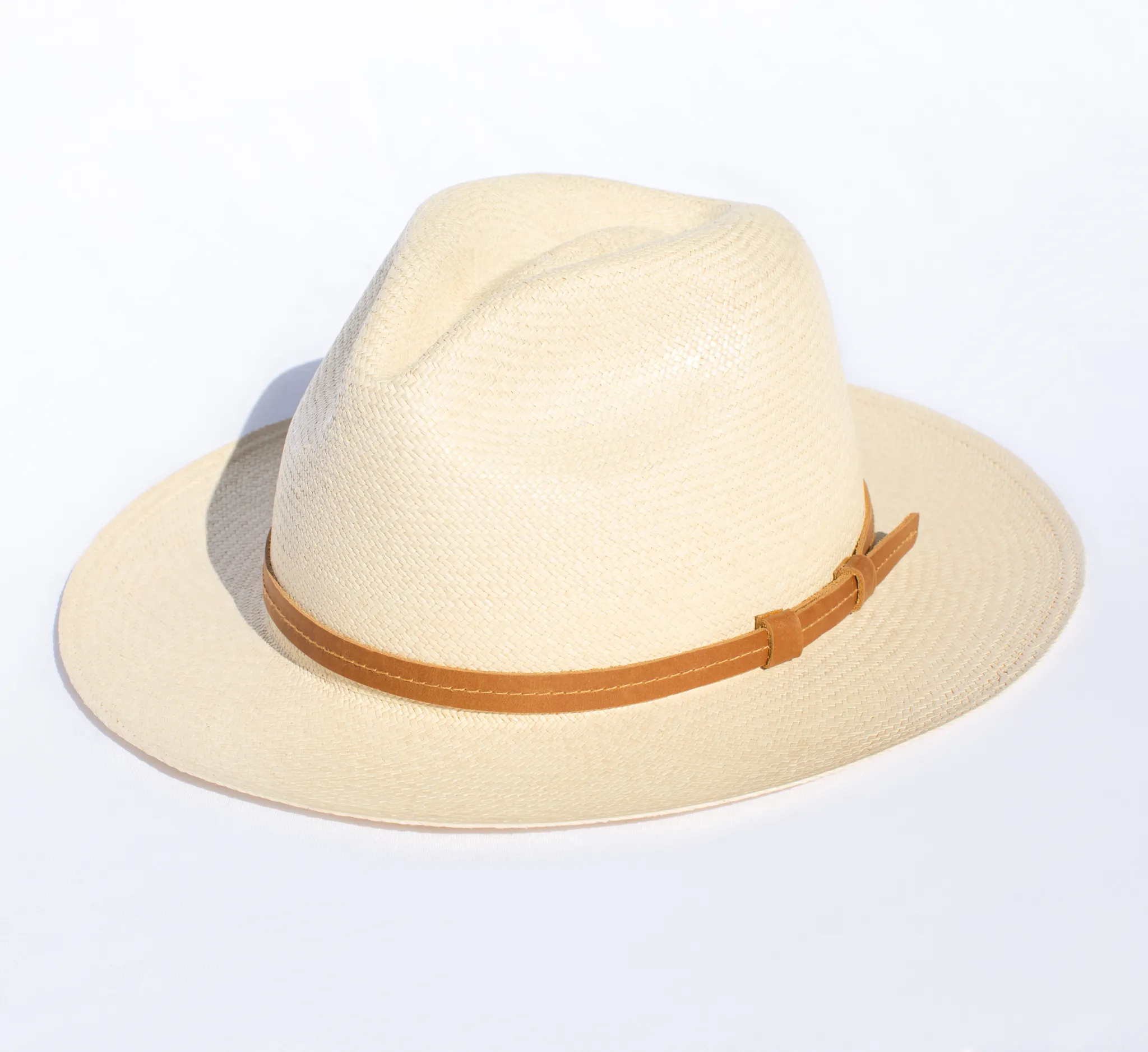 Elegancia Tropical Hats - Classic Natural Panama Hat with Leather Headband - Unisex