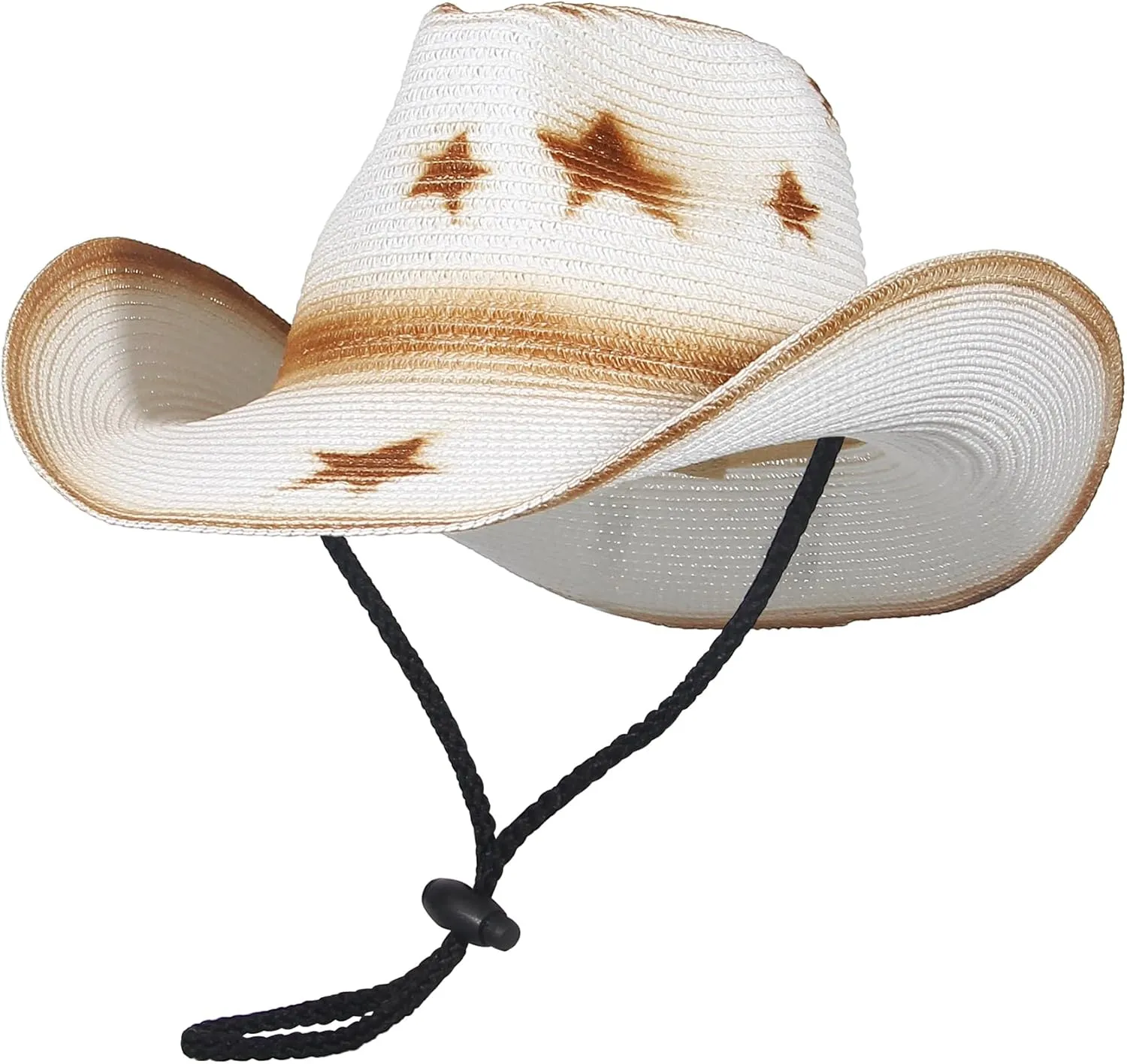EOZY Western Cowboy Hat with String for Women Men Foldable Summer Sun Protection Straw Beach Hats with Wide Brim