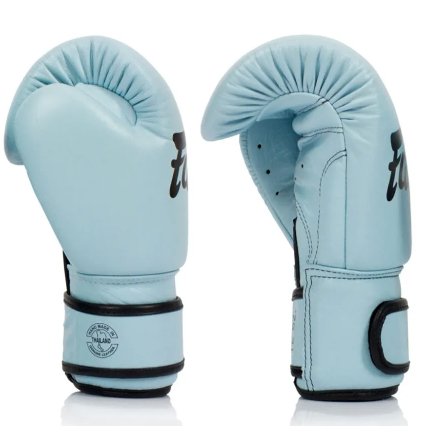 Fairtex BGV20 Pastel Blue Genuine Leather Muay Thai Boxing Gloves