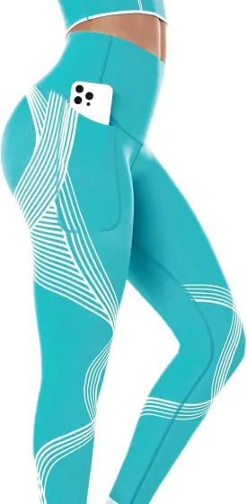 Fanka Compression Body Sculpt Side Pocket Leggings for Women No See Through Reversible Wear High Waisted Yoga Pants Workout