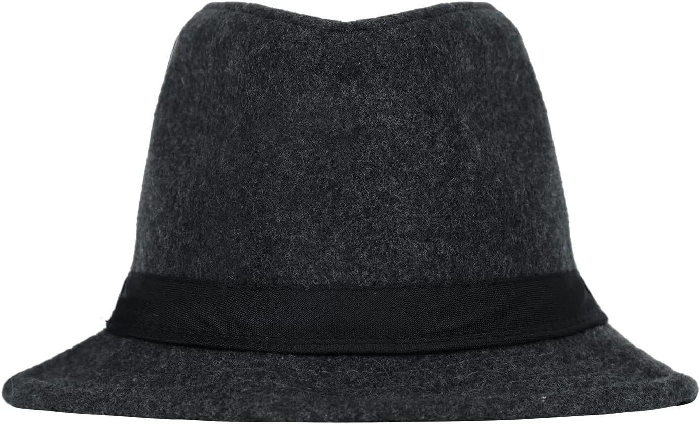 Fedora Hat Men Felt Panama Jazz Hat Women Classic Manhattan Structured Trilby Hat Short Brim Vintage Fedora Hat Band