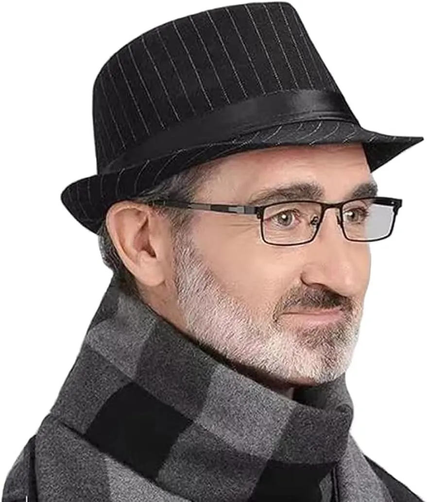 Fedora Hat Men Felt Panama Jazz Hat Women Classic Manhattan Structured Trilby Hat Short Brim Vintage Fedora Hat Band