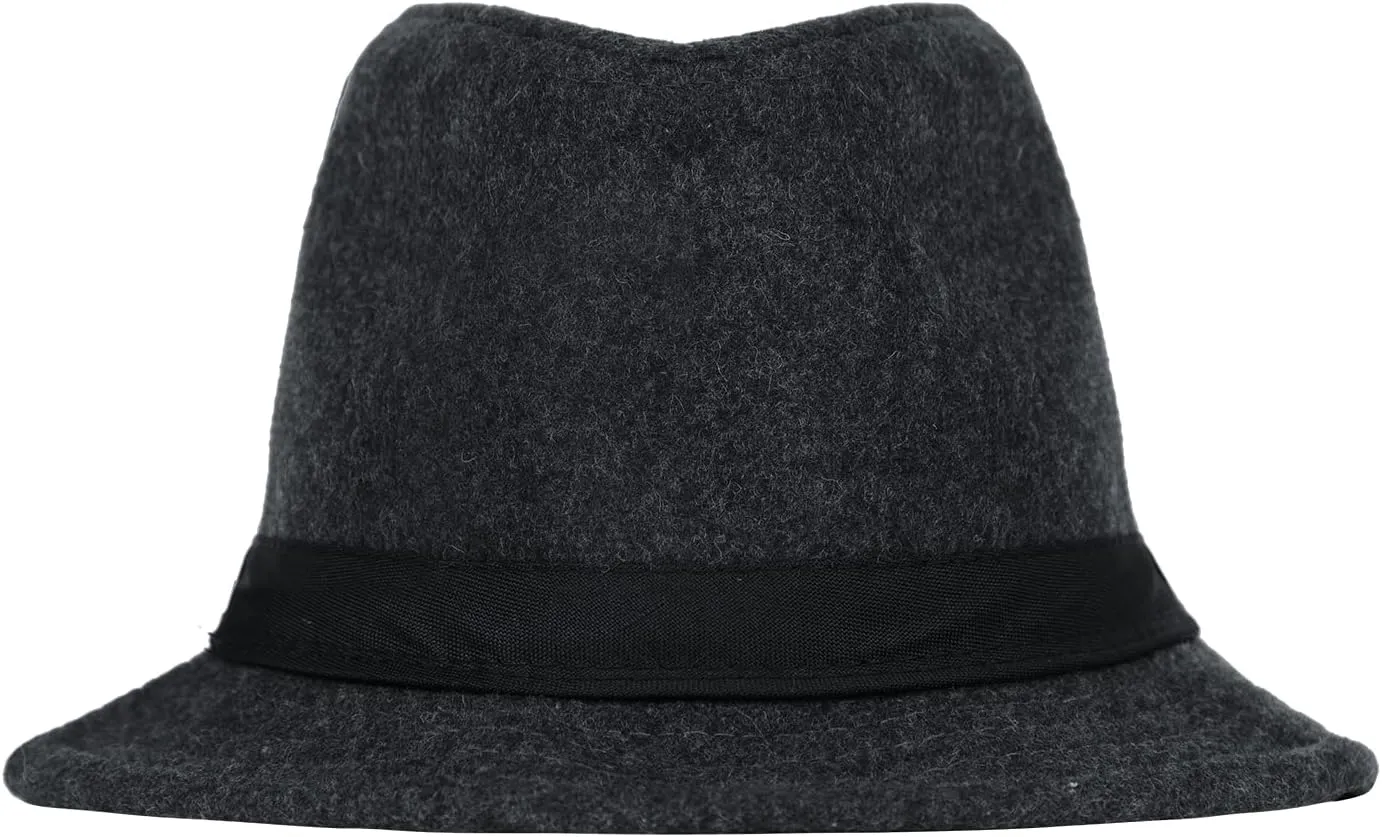 Fedora Hat Men Felt Panama Jazz Hat Women Classic Manhattan Structured Trilby Hat Short Brim Vintage Fedora Hat Band