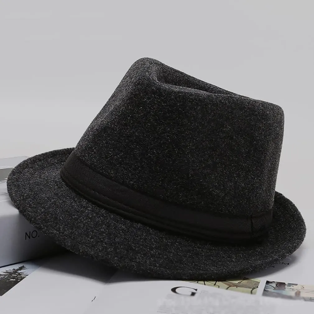 Fedora Hat Men Felt Panama Jazz Hat Women Classic Manhattan Structured Trilby Hat Short Brim Vintage Fedora Hat Band