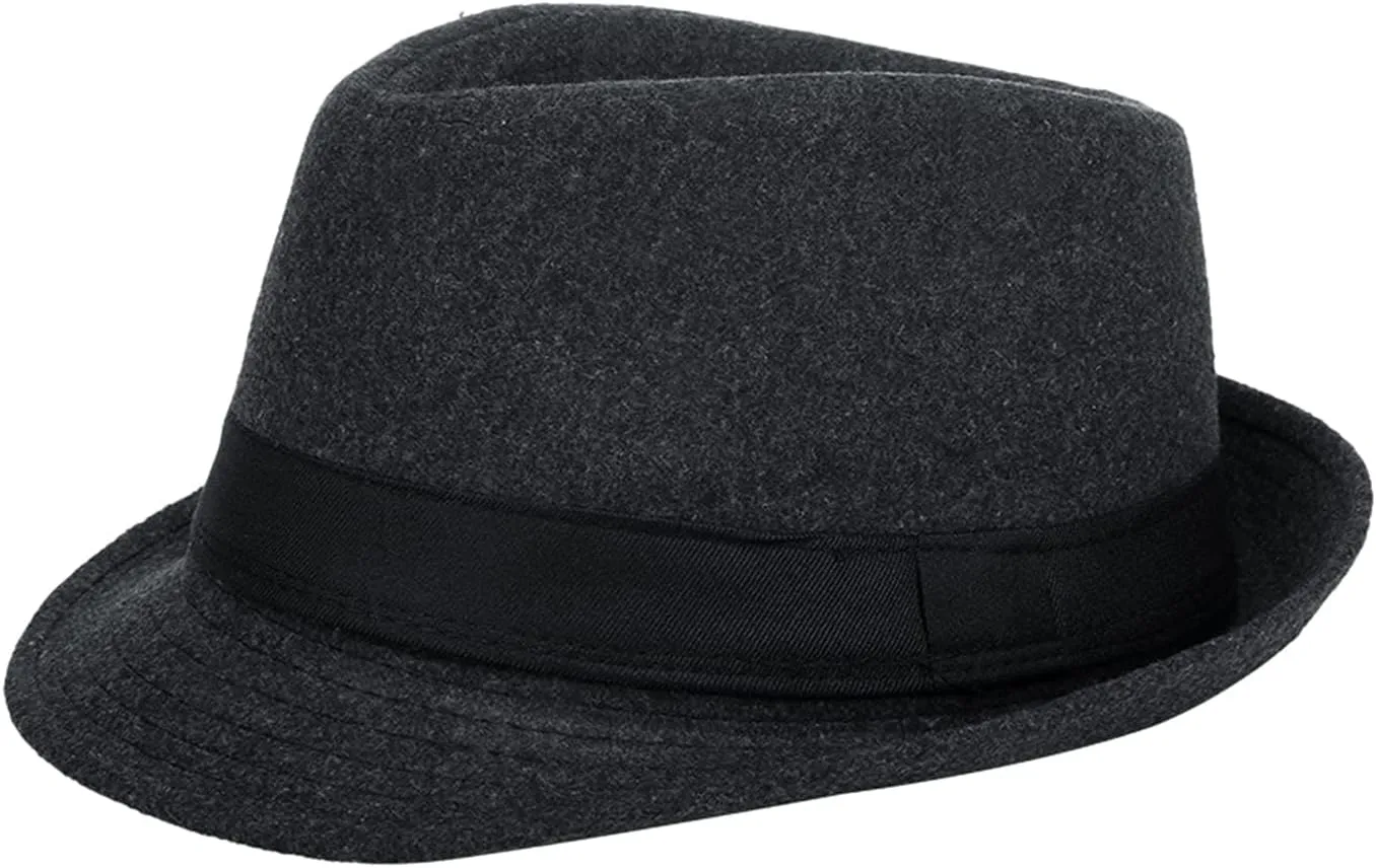Fedora Hat Men Felt Panama Jazz Hat Women Classic Manhattan Structured Trilby Hat Short Brim Vintage Fedora Hat Band