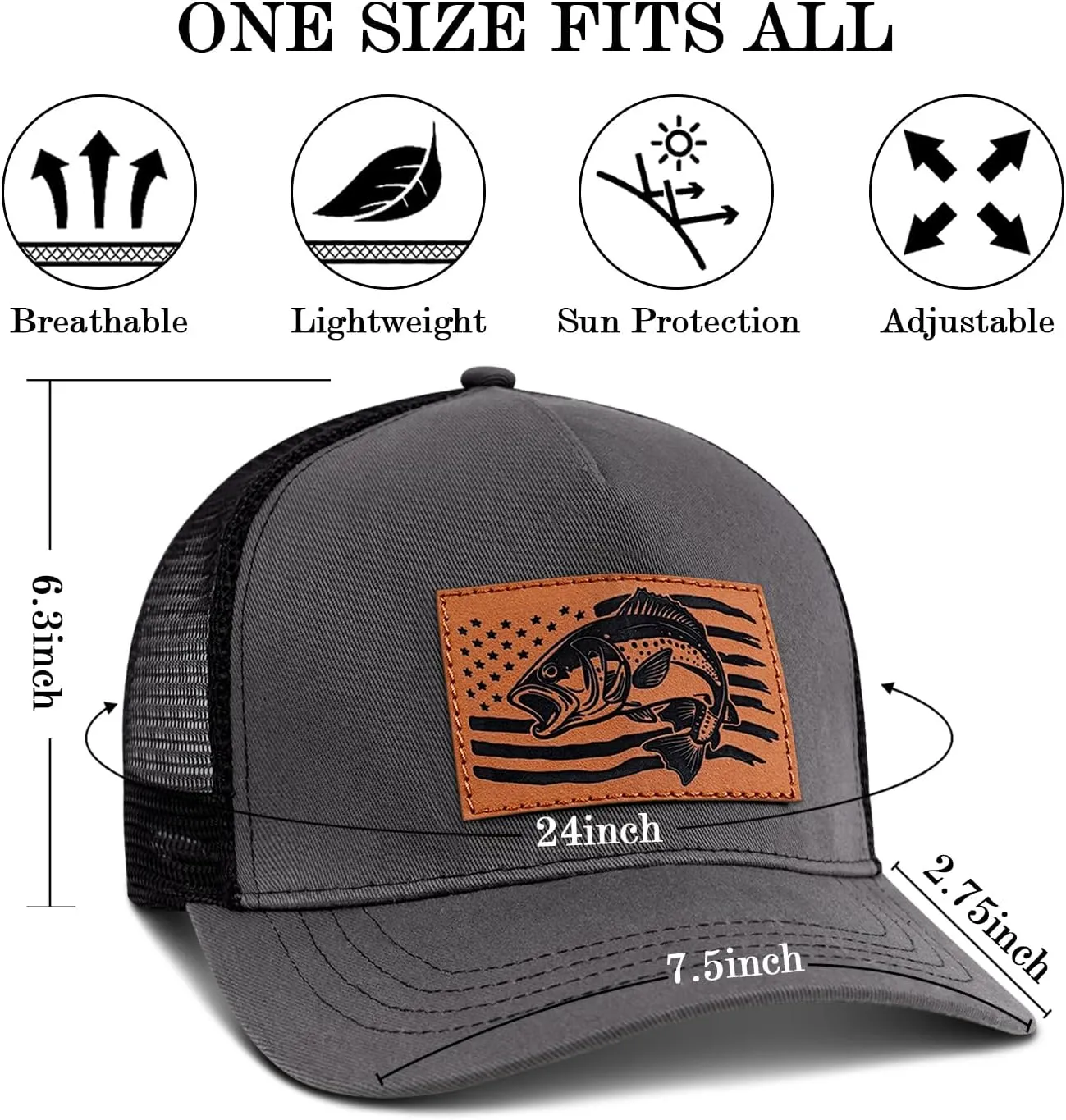 Fishing Hat for Men, Fishing Hat Gifts for Fisherman, Fathers Day Hat Gift for Men, Birthday Gift for Dad