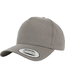 Grey - 5-panel curved classic snapback (7707)