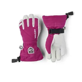 Hestra Leather Heli Girls Ski Gloves - Fuchsia (30560-930)