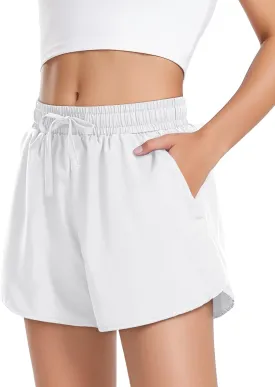 JOCMIC Girls Athletic Shorts with Liner 2 in 1 High Waist Running Short for Basketball Volleyball Tennis