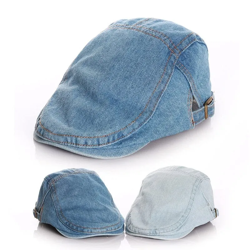 Kids Denim Beret Cap