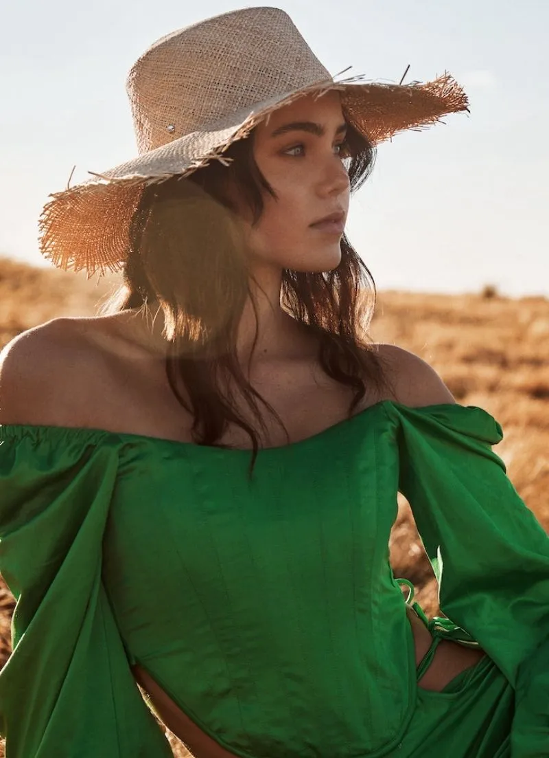 Leonora Boa Straw Boater