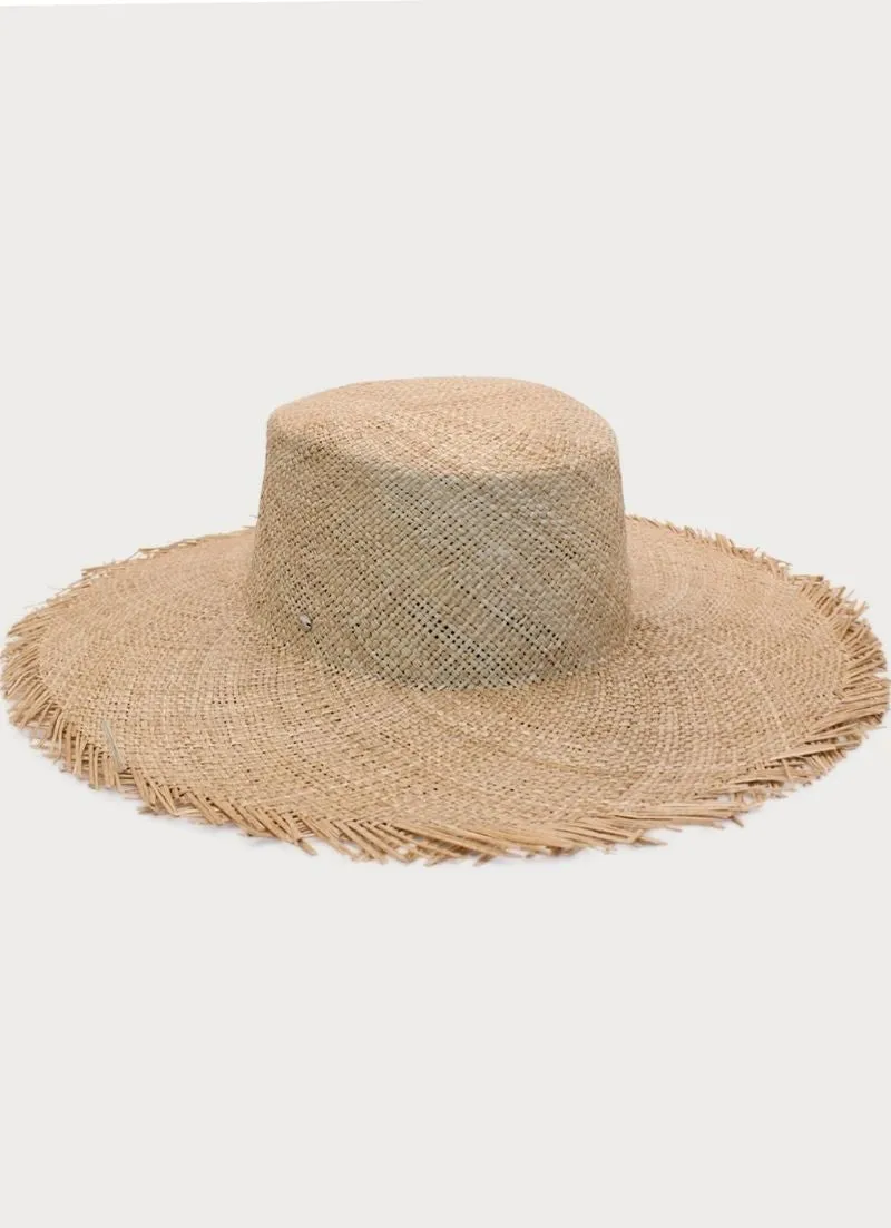Leonora Boa Straw Boater
