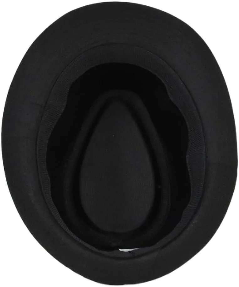 Men Warm Fedoras Felt Trilby Hat Vintage Panama with Short Brim Winter Bowler Outdoor British Jazz Costume Headwear