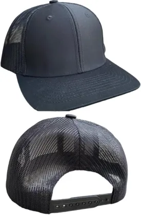 Mens Dad Hat, Gift for Dad, Gray Baseball Cap, Dad Trucker Hat, BR Rect Leather Patch Hat