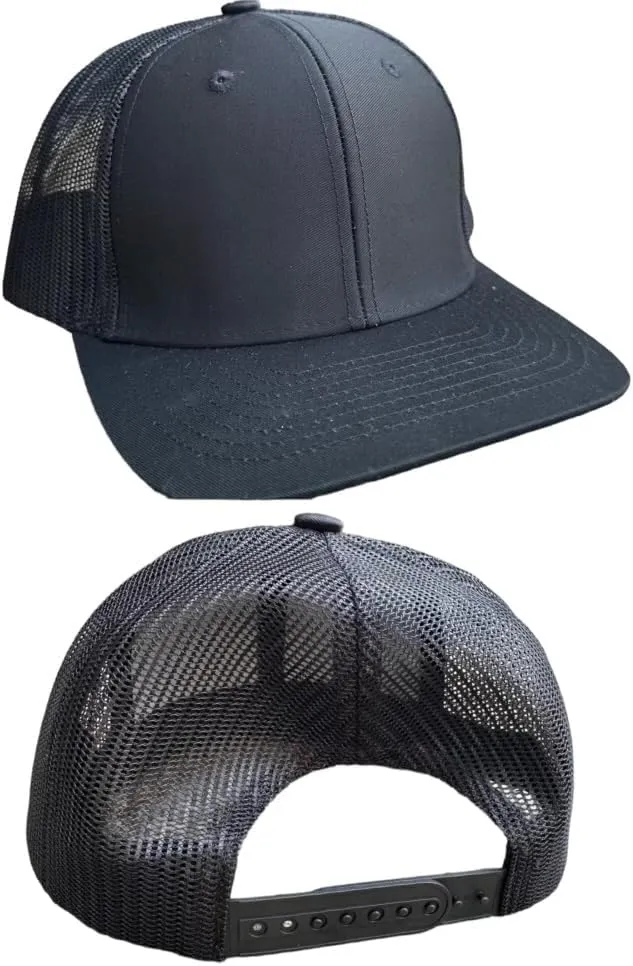 Mens Dad Hat, Gift for Dad, Gray Baseball Cap, Dad Trucker Hat, BR Rect Leather Patch Hat