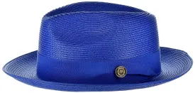 Men's Royal Blue Summer Straw Hats Bruno Capelo Blue Dress Hat