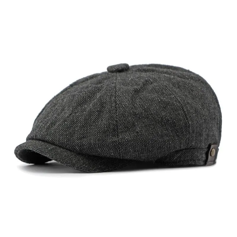 Men's Vintage Colorblock Patchwork Beret 59913433M