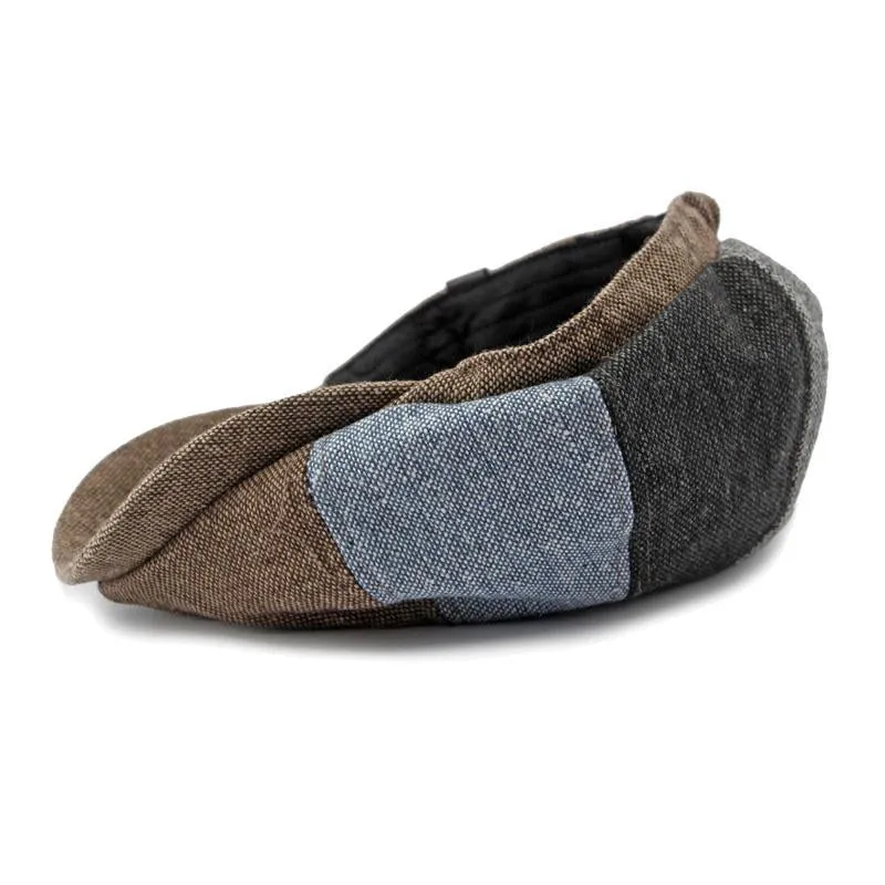 Men's Vintage Colorblock Patchwork Beret 59913433M