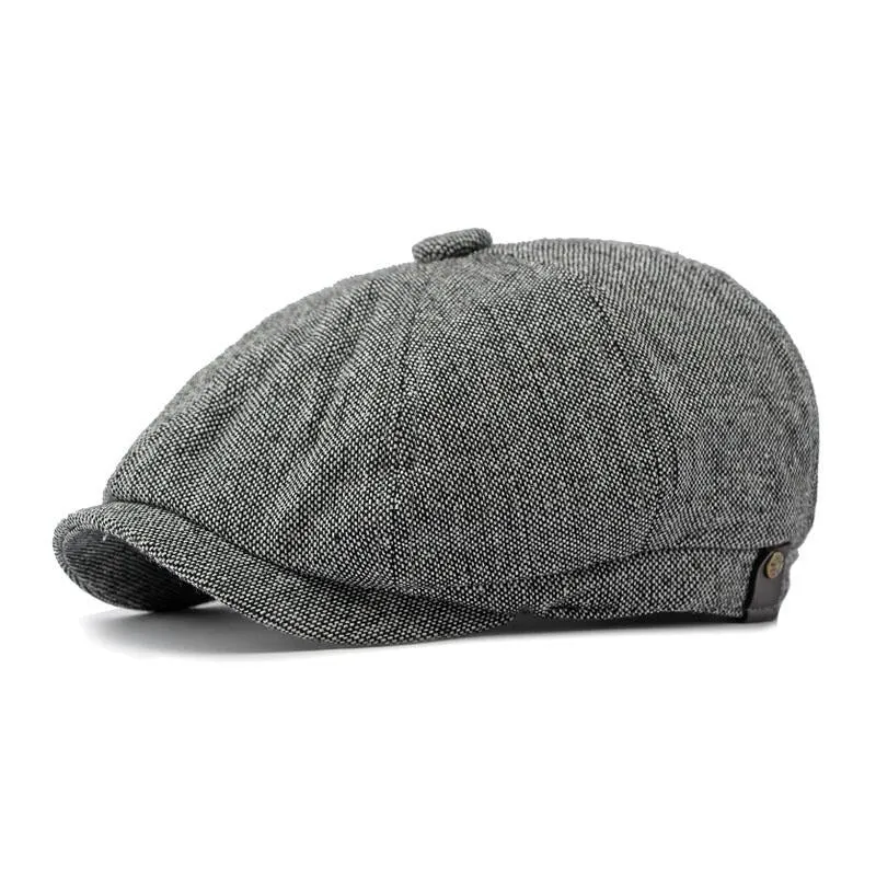 Men's Vintage Colorblock Patchwork Beret 59913433M